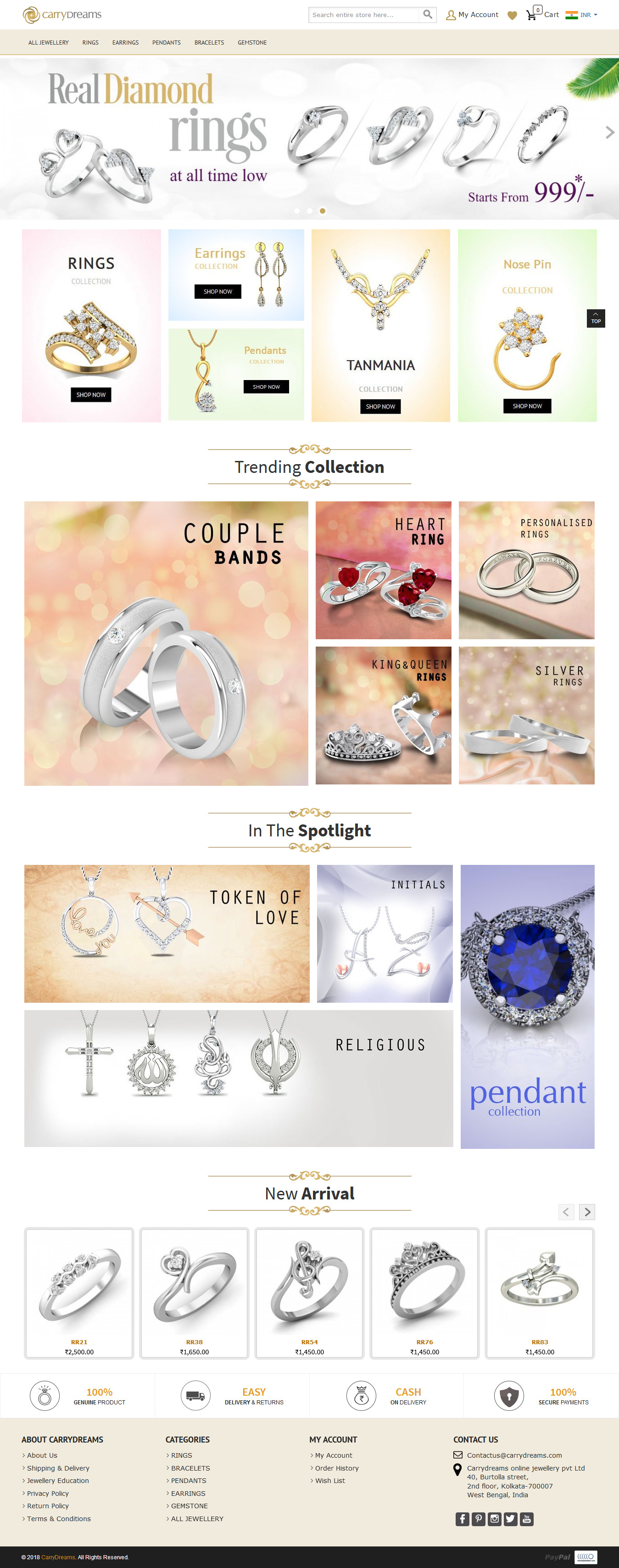 Jewellery E-Commerce Website Design-Web Design, Web Development, Digital Marketing