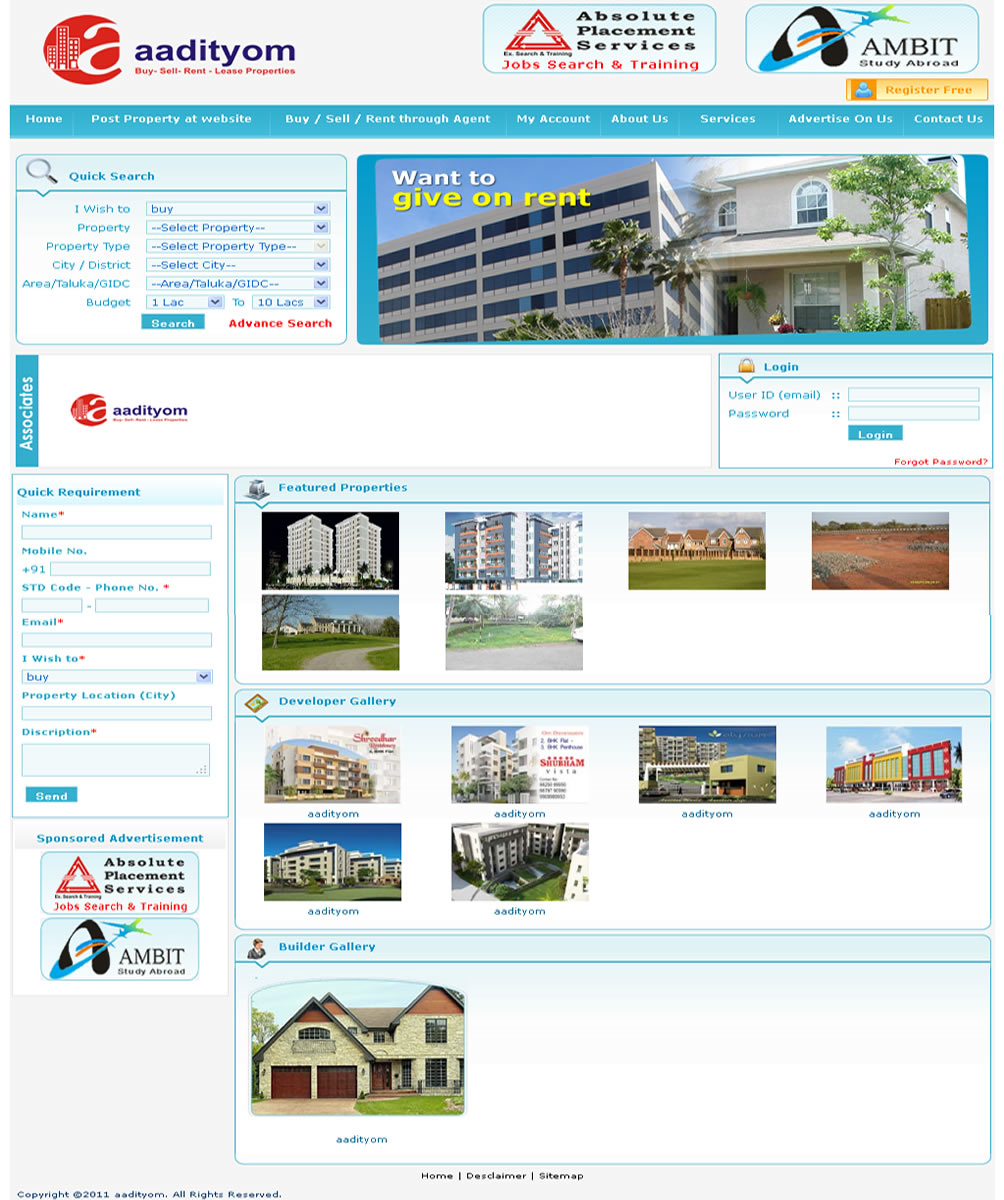 Property, land & Investment Website-Web Design, Web Development, Digital Marketing